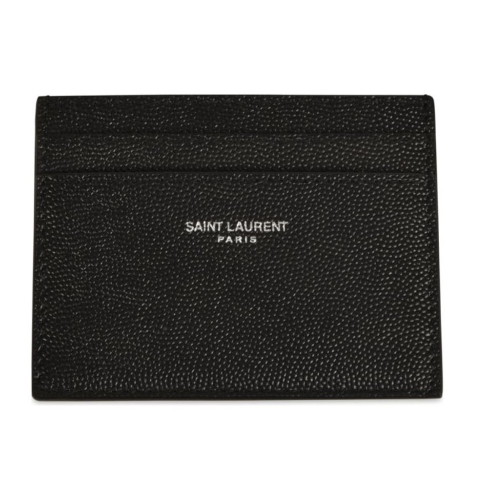 Saint Laurent Unisex Classic Grained Leather Card Holder/Wallet NEW